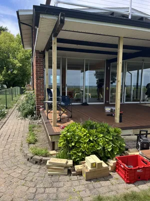 Covered porch renovation project